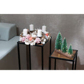 Hectarul - Coronita de Craciun Ø30 cm roz/portocaliu cu suporturi de lumanari MagicHome